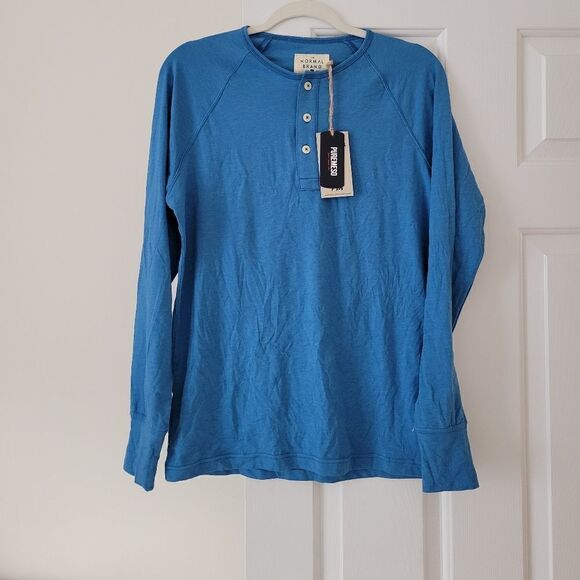 THE NORMAL BRAND LS puremeso henley rive t shirt - Picture 1 of 8